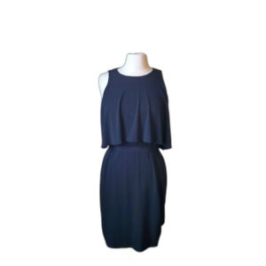 NWT Ann Taylor Loft Med Sleeveless black midi cocktail dress